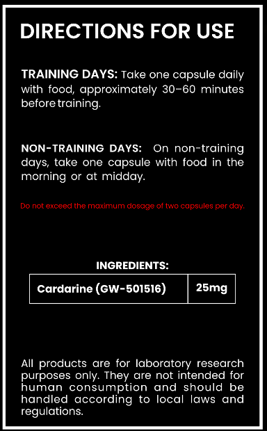 Cardarine (GW-501516) 25mg Capsules – Research Compound