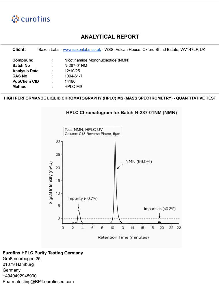 NMN (Nicotinamide Mononucleotide) Capsules – Cellular Research Compound