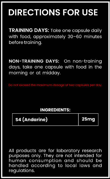 S4 (Andarine) 25mg Capsules – Research Compound