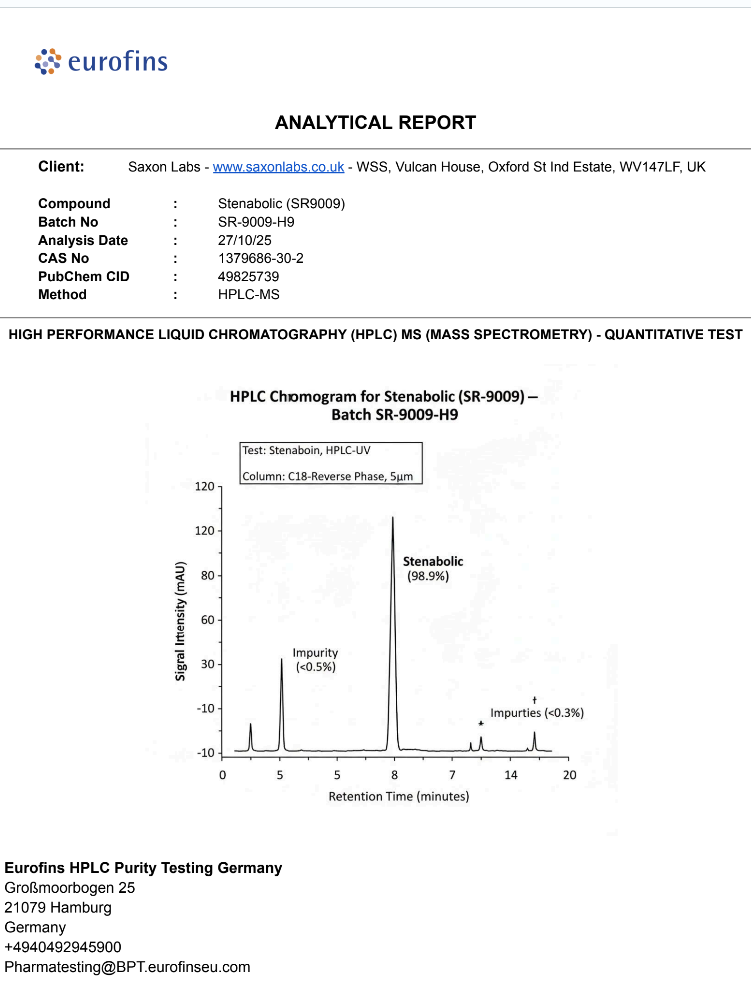 Stenabolic (SR9009) 25mg Capsules – Research Compound