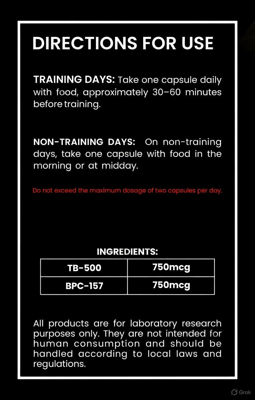 Wolverine Stack – TB-500 & BPC-157 Dual Peptide Research Capsules